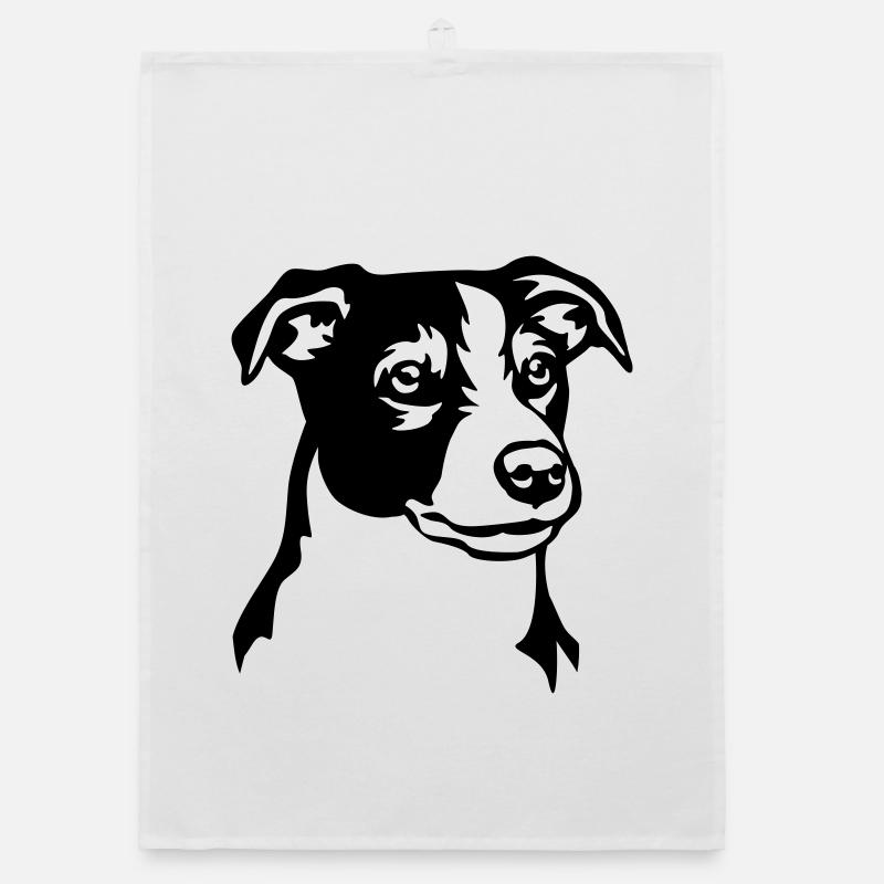 Jack Russell Terrier Kopf - Organic Geschirrtuch - Weiß