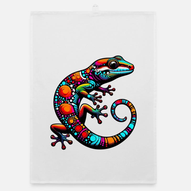Gecko - Organic Geschirrtuch - Weiß