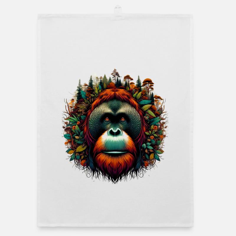 Orangutan Monkey Orangutan Organic dish towel