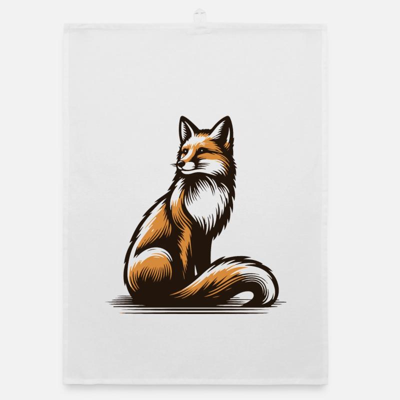 Fox - Organic Geschirrtuch - Weiß
