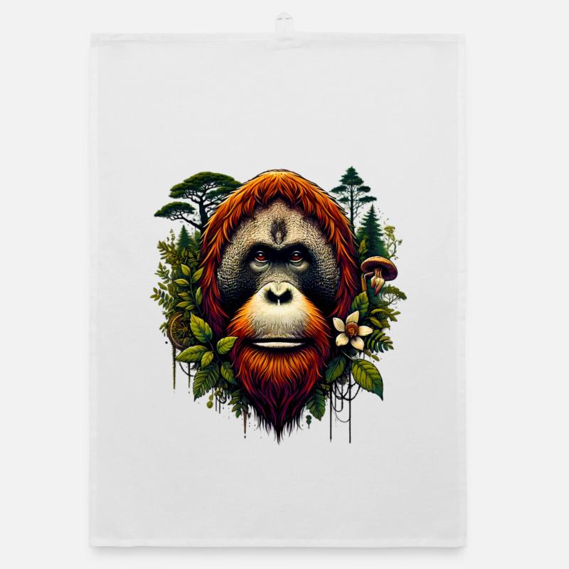 Orangutan Monkey Orangutan Organic dish towel