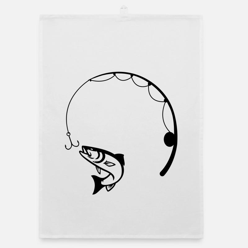 Accro à la conception d’un cercle de pêche - Torchon bio - blanc