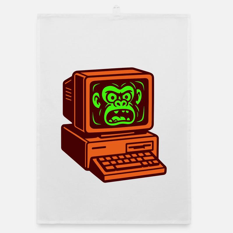 Computer-Affe Organic Geschirrtuch