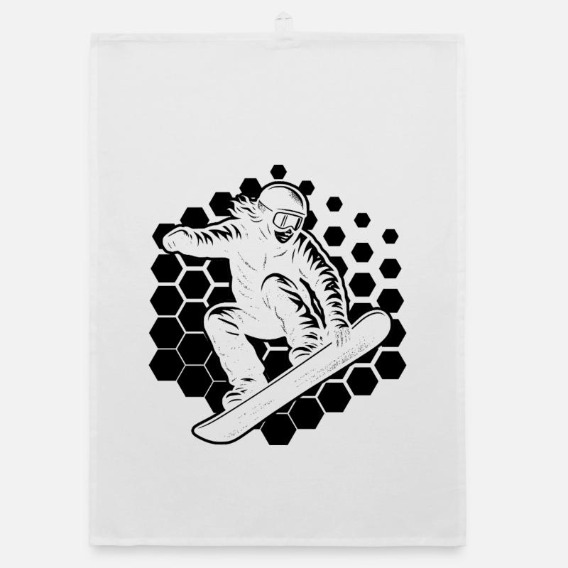 Graphisme de snowboard pour snowboard Torchon bio