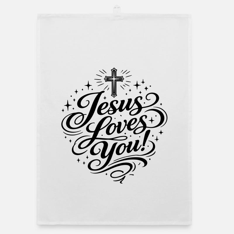 Jésus t’aime Torchon bio