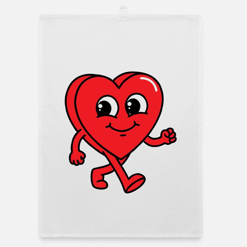 Walking Heart Organic dish towel