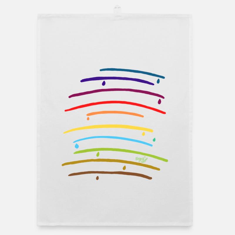 Rainbow arches with drops Organic dish towel