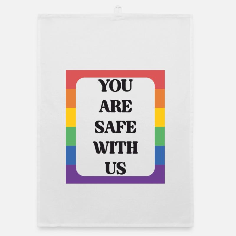 LBGTQIA+ Safe Space Pride Month Sticker Organic dish towel