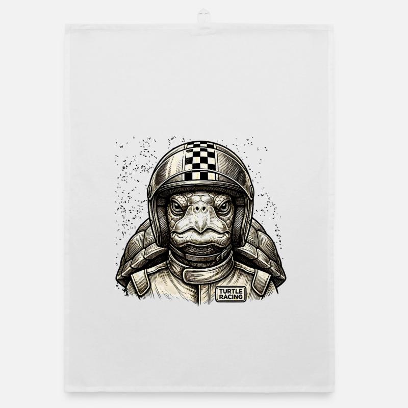 Fast Racing Turtle in a Vintage Comic Style Organic Geschirrtuch