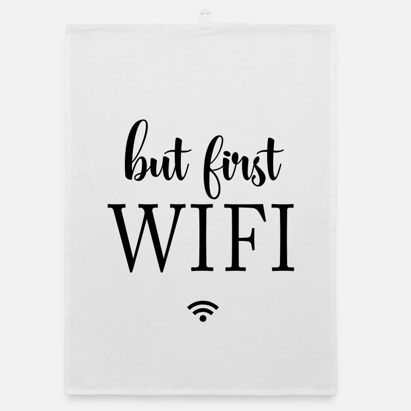 Black Surfaces Minimal Design - Organic dish towel - white