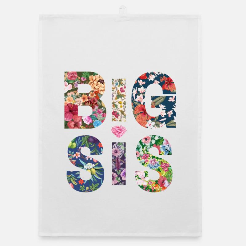 BIG SIS - Sister - Große Schwester - Partnerlook - Organic Geschirrtuch - Weiß