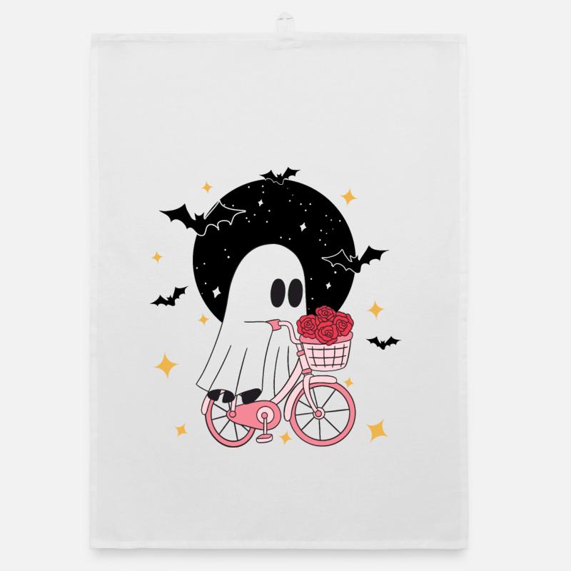 Mignon Ghost Biking Halloween Torchon bio