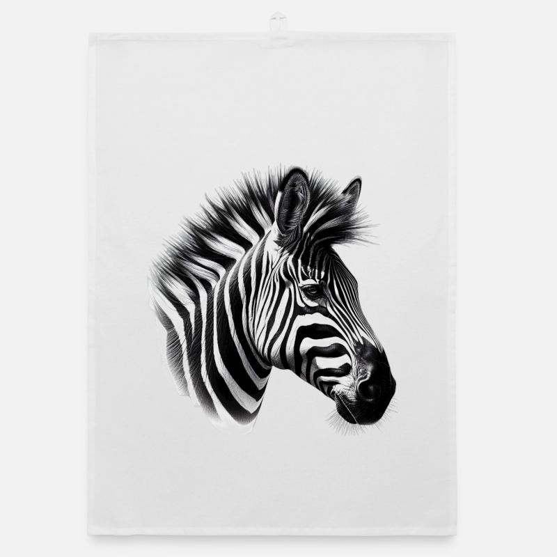 Zebra - Organic Geschirrtuch - Weiß