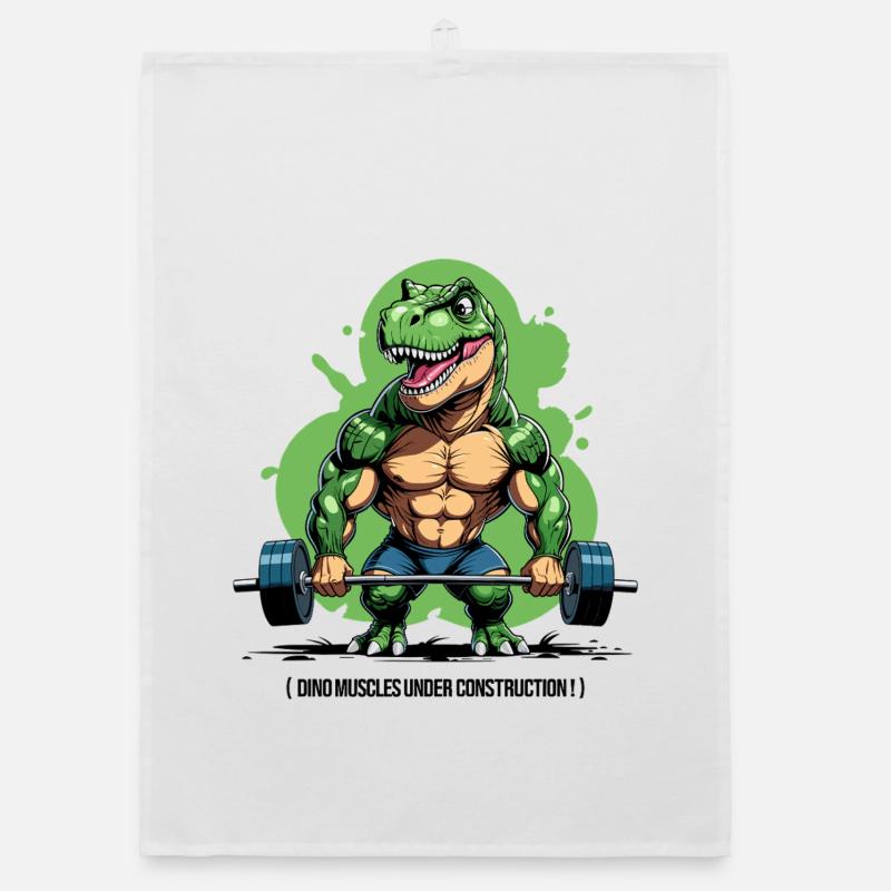 Dino muscles in development Organic dish towel