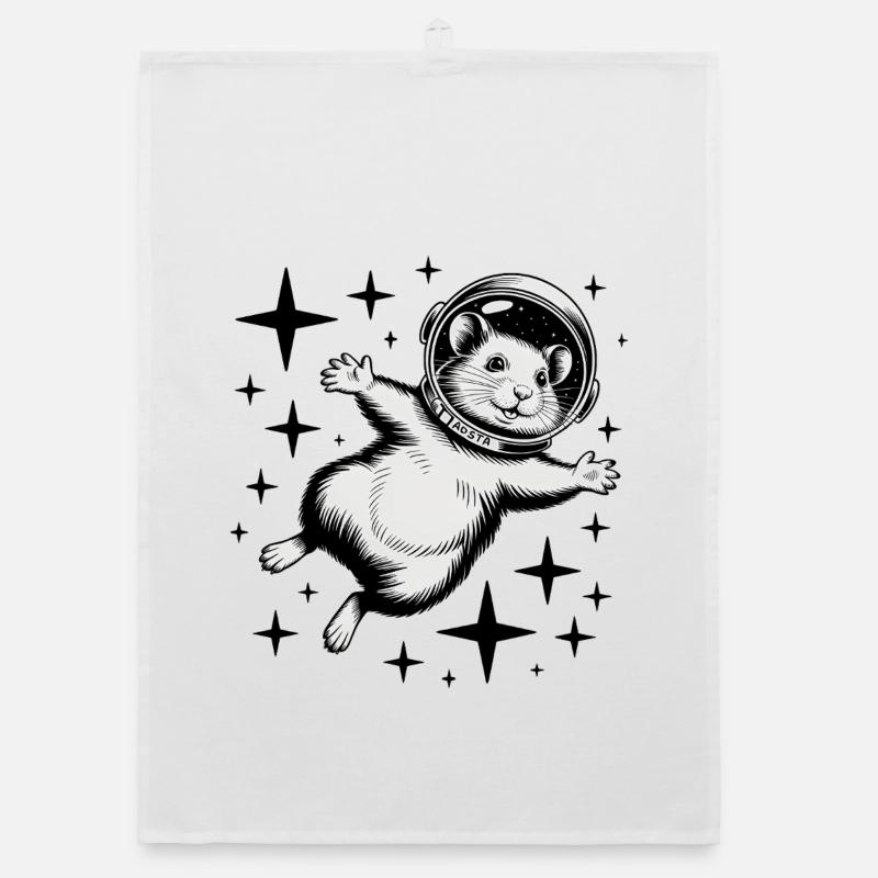 Hamster dans l'espace - Logo Cool Astonomy Torchon bio