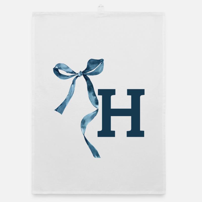 Monogramme h idée cadeau  Torchon bio
