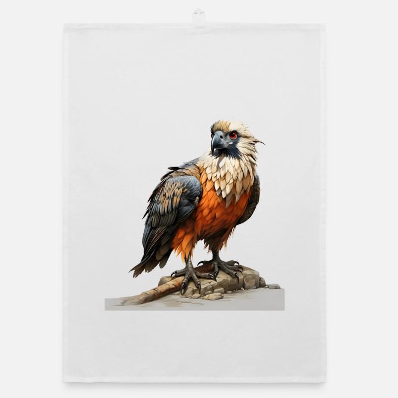 Aigle coloré assis Torchon bio