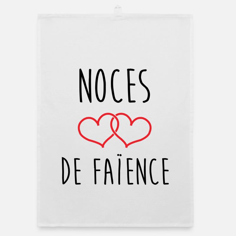 noces de Faïence 9 ans de mariage Torchon bio