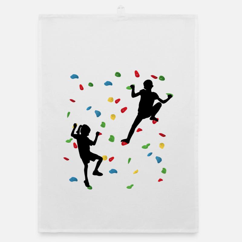 Climbing Wall Kids – Junge Kletterer Organic Geschirrtuch