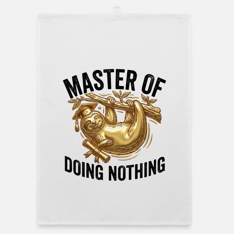 Sloth Master of Doing Nothing Organic dish towel