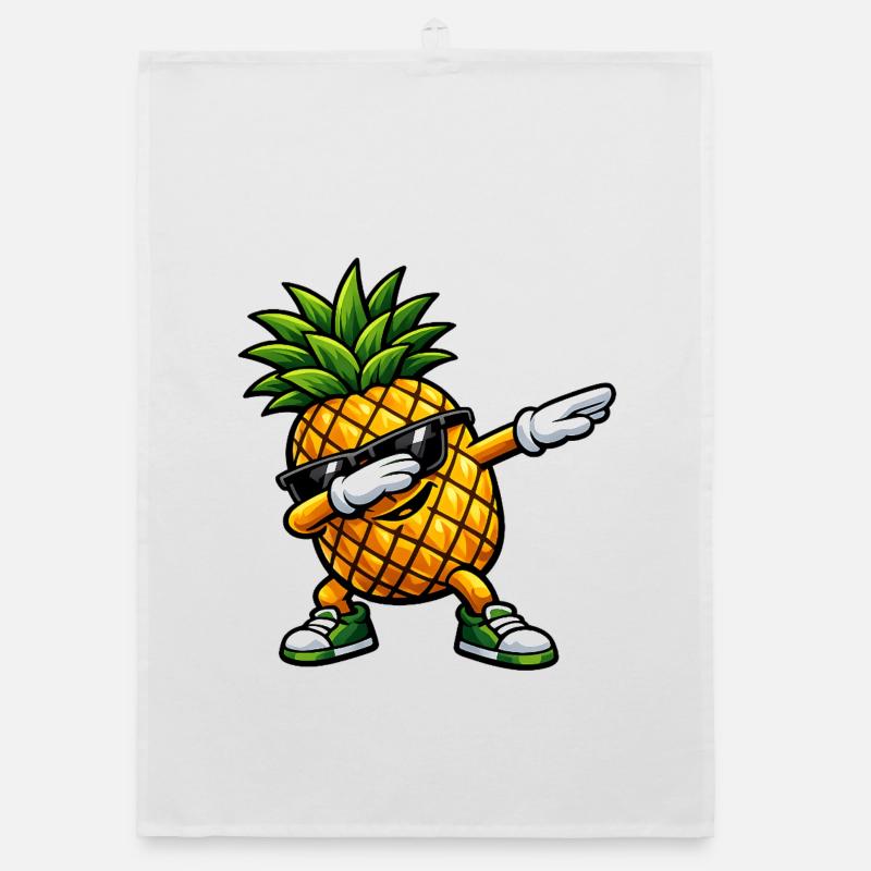 Dabbing pineapple Organic dish towel