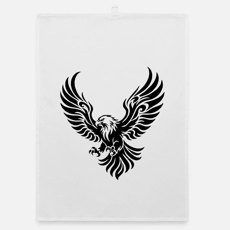 Powerful eagle with outstretched wings Organic dish towel