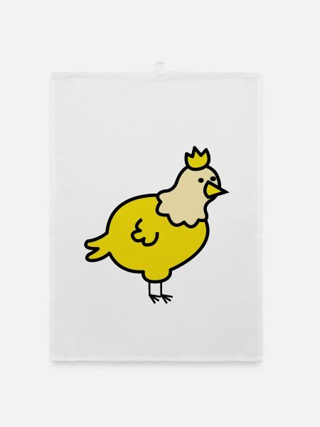 Dessin animé du Poussin Royal - Torchon bio - blanc - Devant