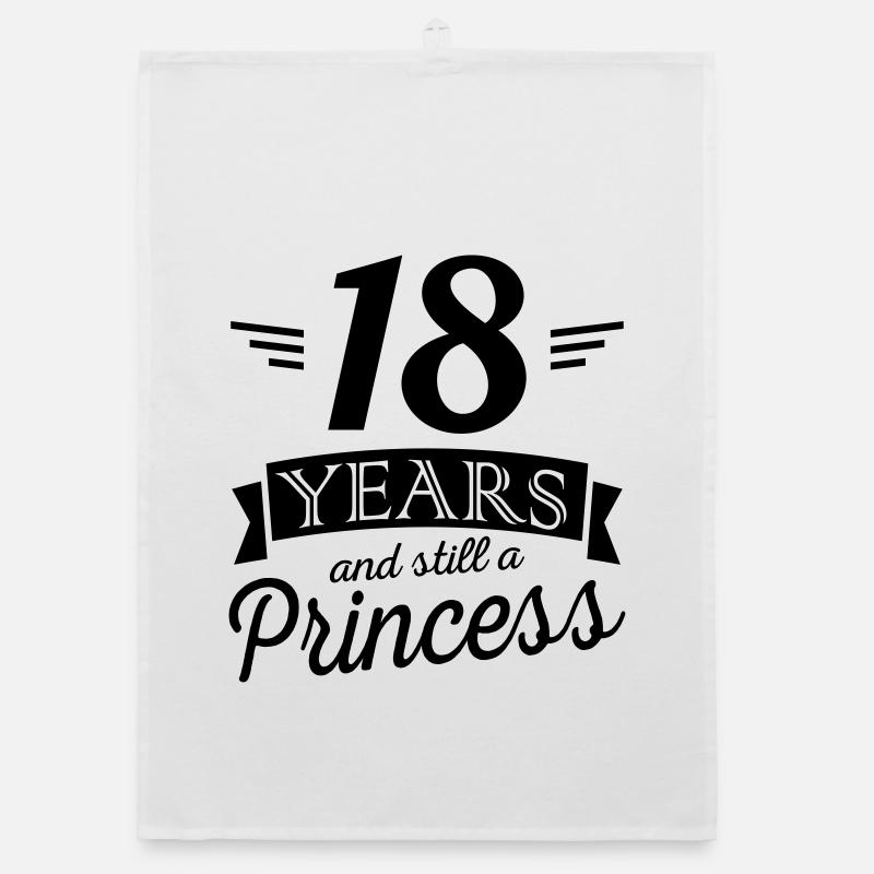 18 ans et encore une princesse - Torchon bio - blanc