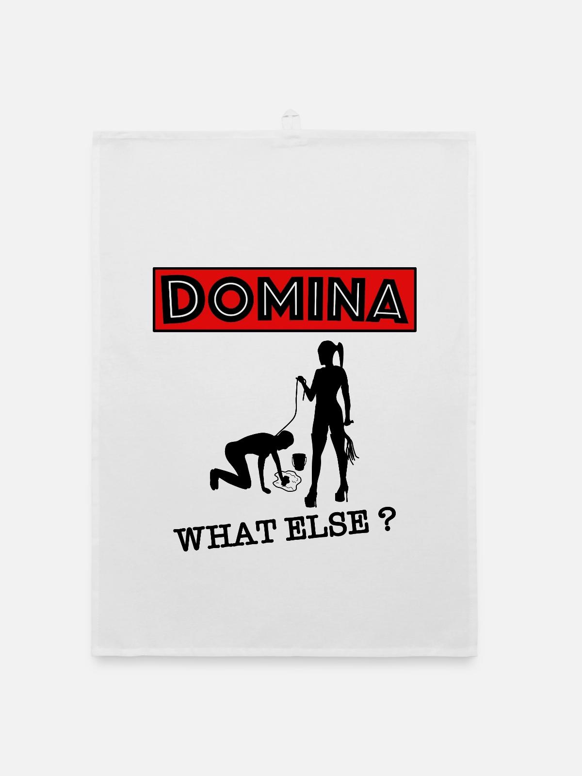 Domina Herrin what else? - Organic Geschirrtuch - Weiß - Vorne