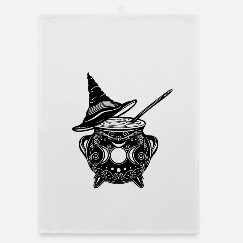 Witch's Cauldron Witch's Hat Witches Walpurgis Night Organic dish towel