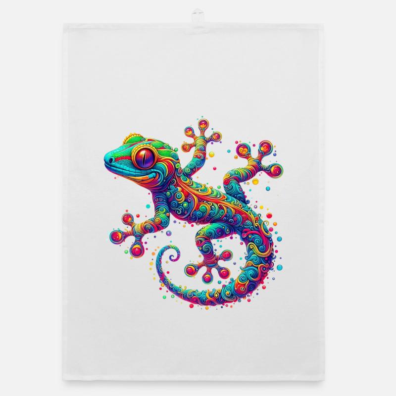 Gecko - Organic Geschirrtuch - Weiß