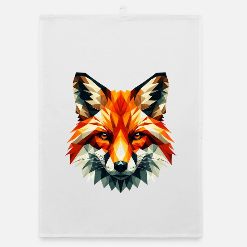 Polygonal Fox Organic dish towel