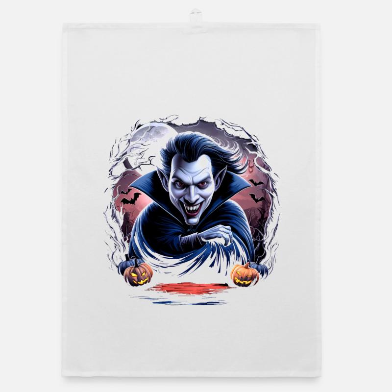 Fangs & Frights Halloween Vampire Organic dish towel