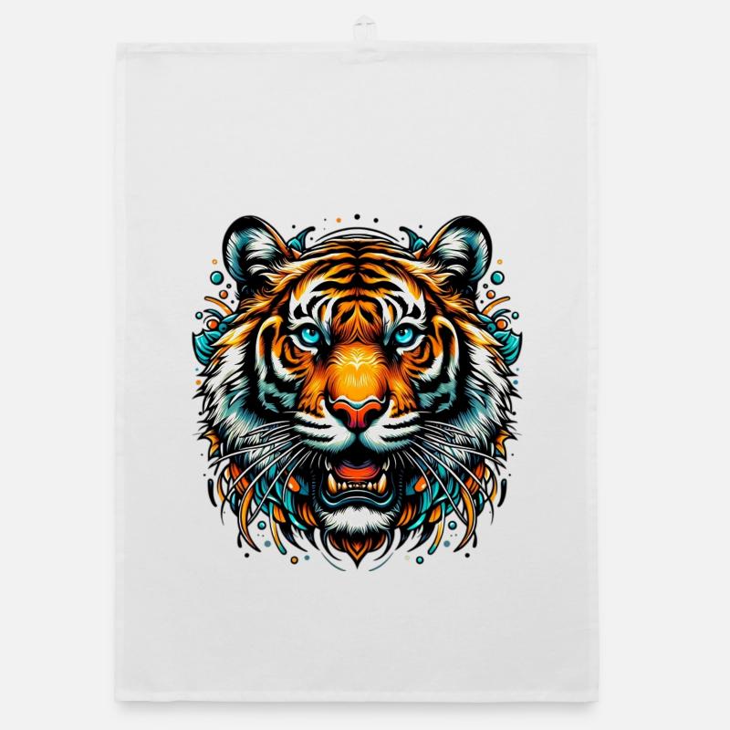 Tiger - Organic Geschirrtuch - Weiß