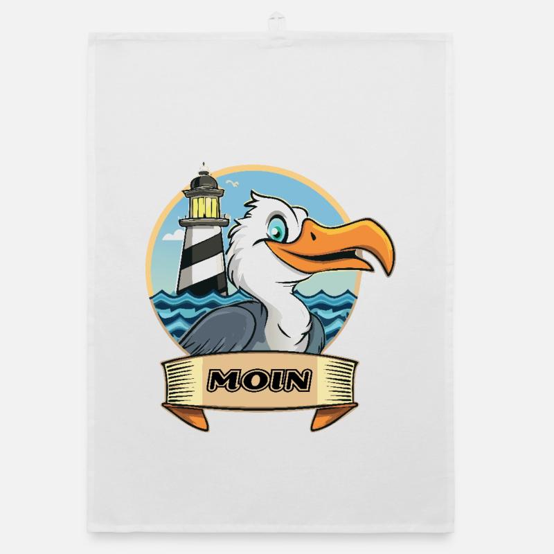 Moin -Möve with lighthouse Organic dish towel