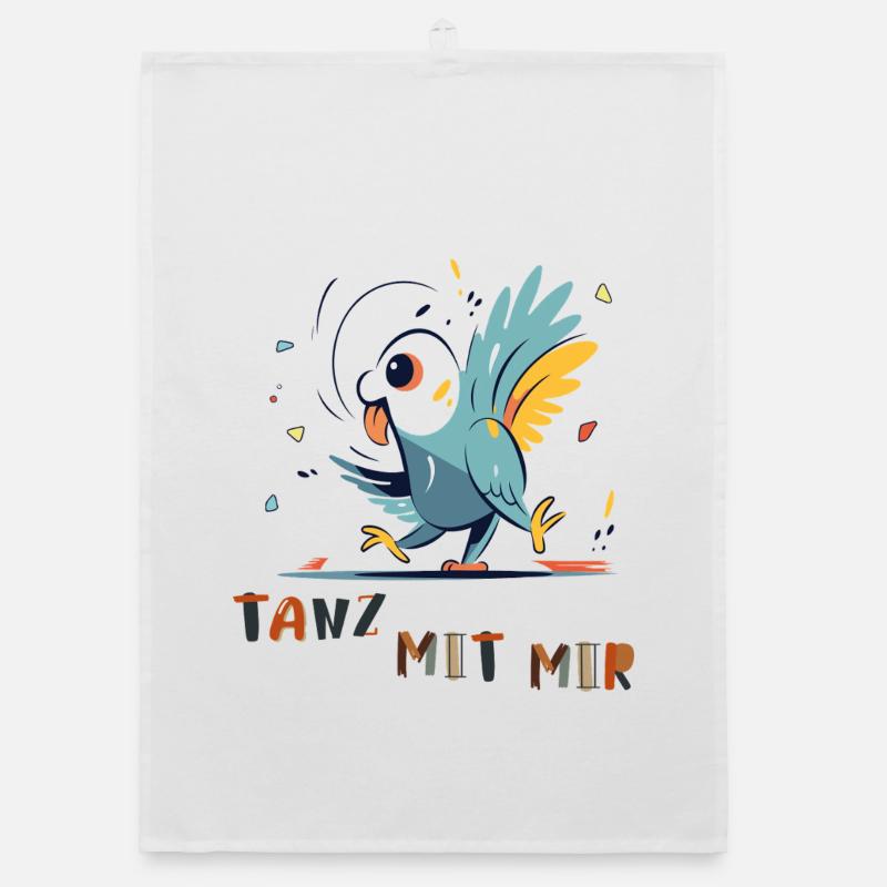 Parrot wants to dance Organic dish towel