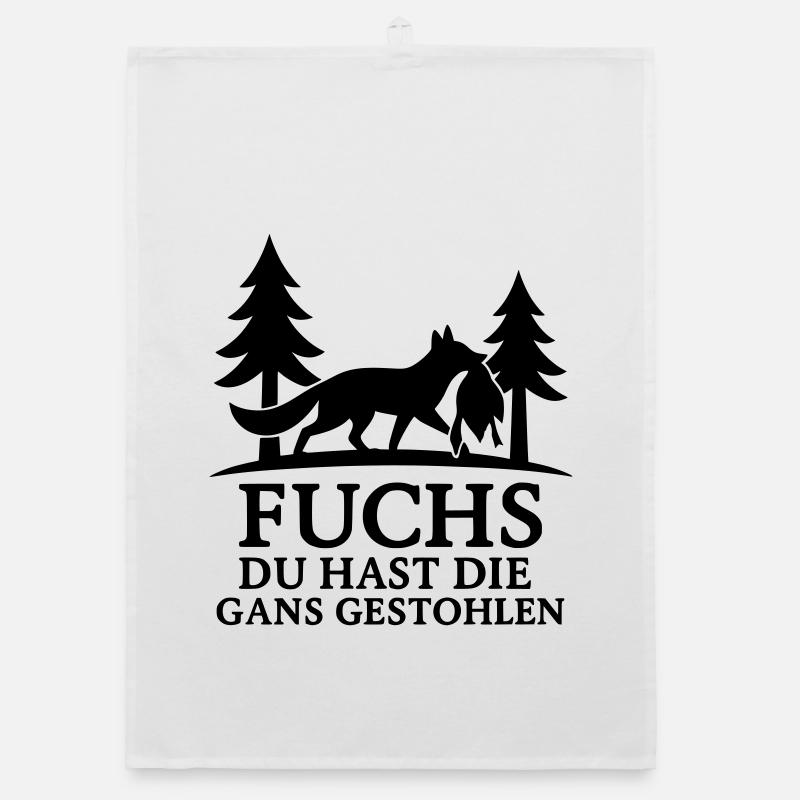 Fox goose stolen Organic dish towel