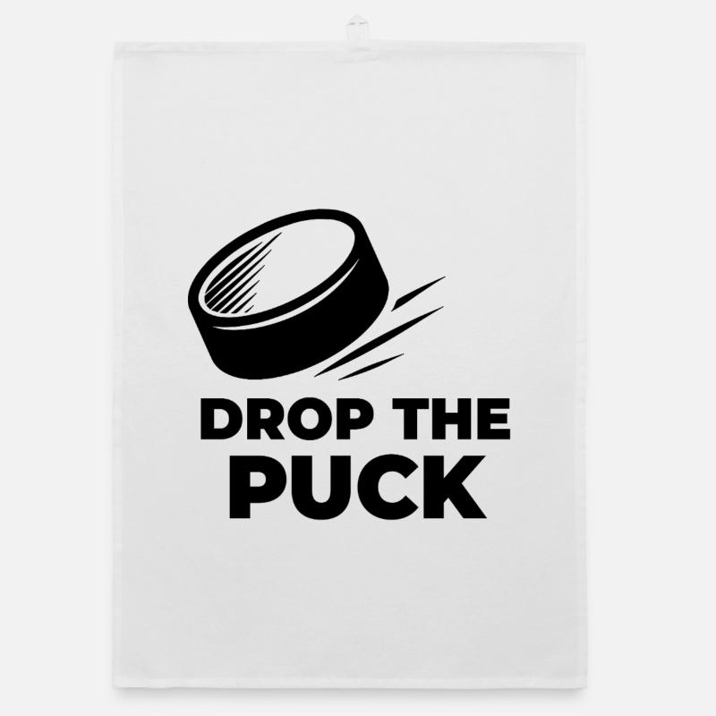 DROP_THE_PUCK - Organic Geschirrtuch - Weiß