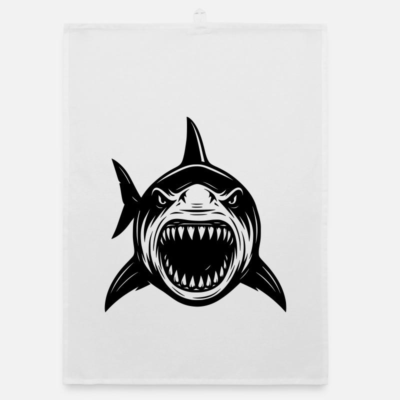 Great White Shark Attack Attack Organic dish towel