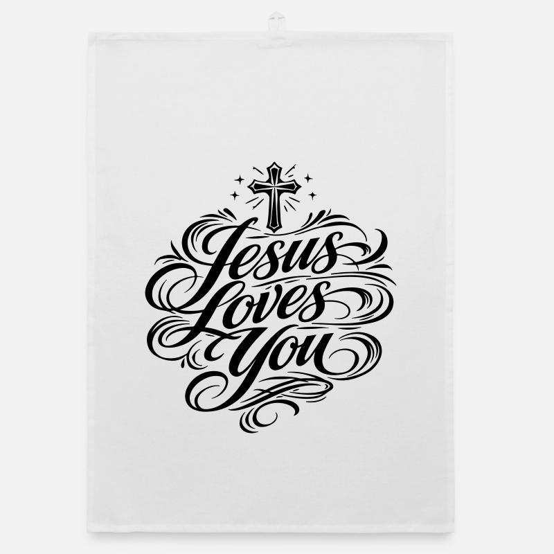 Proverbe de Jésus t’aime Torchon bio