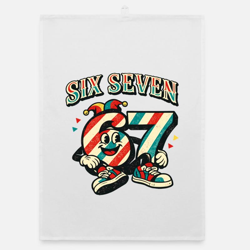 67 Six Seven Fasching Niedlich Italien Meme Organic Geschirrtuch