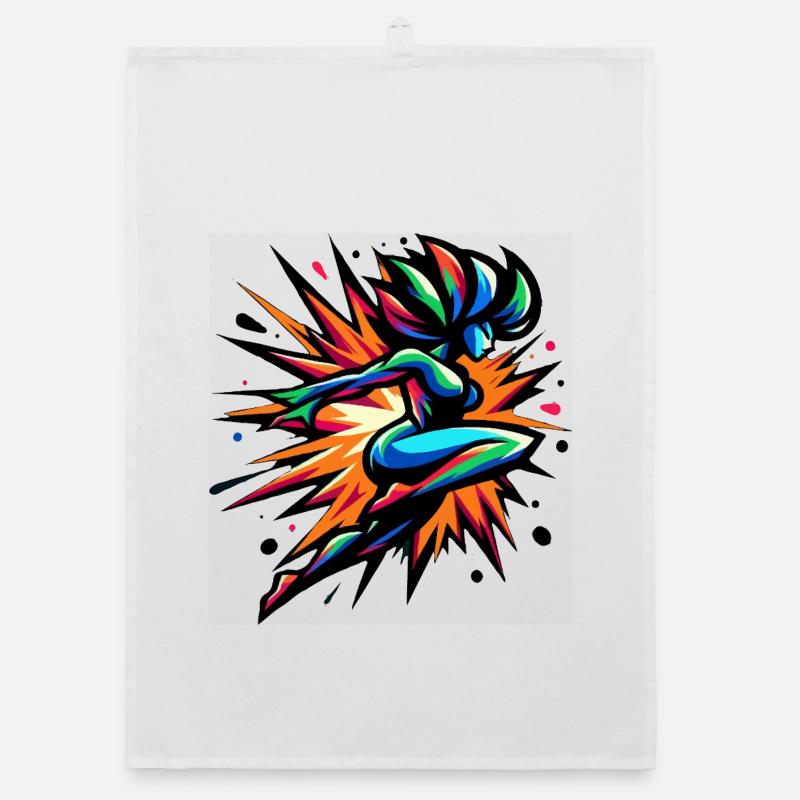Colorful Neon Sprinter Organic dish towel