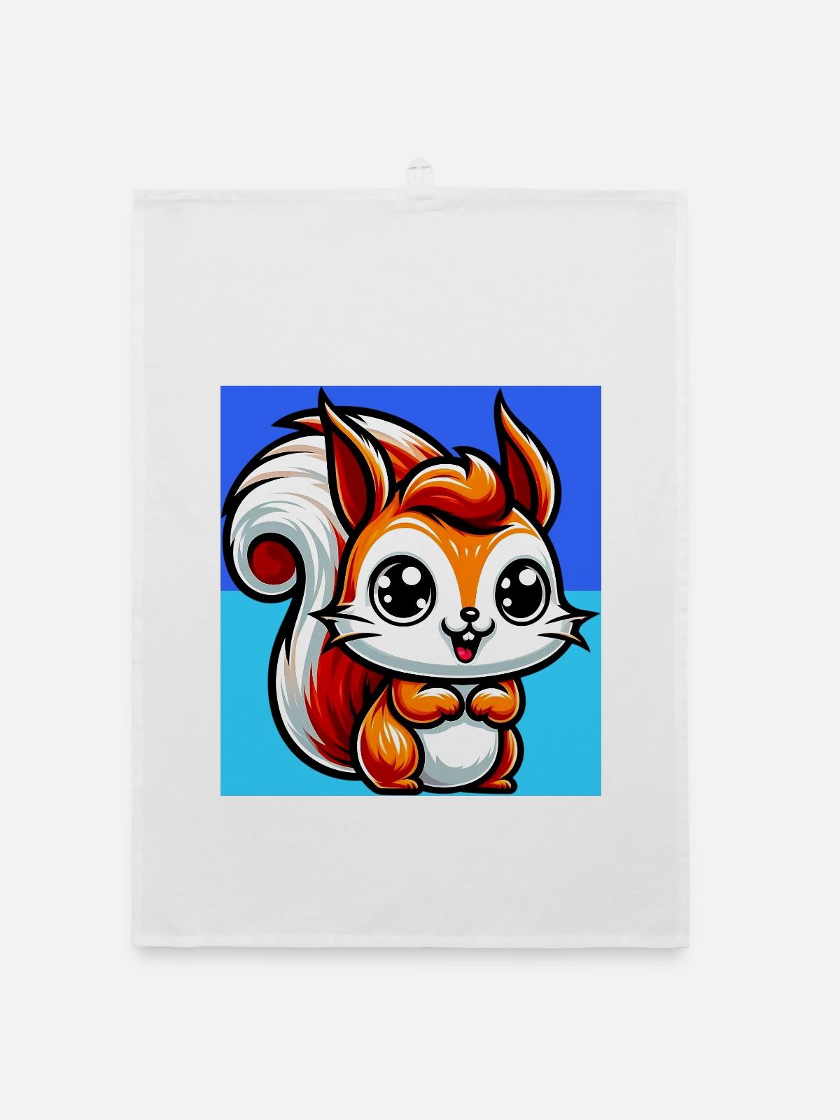 squirrel - Organic dish towel - white - Front