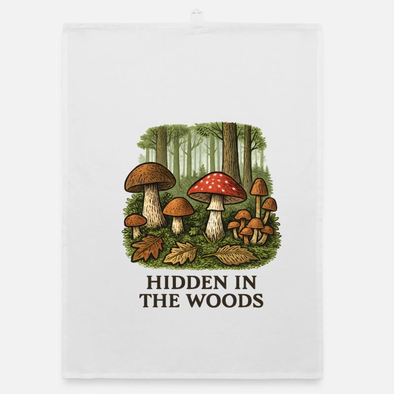 Paysage caché de champignons forestiers Torchon bio