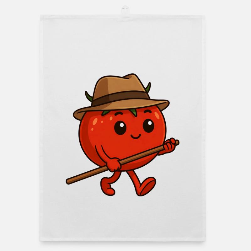 Tomate auf Wanderschaft Organic Geschirrtuch