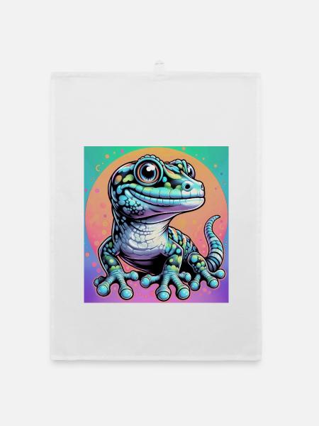 Gecko - Organic dish towel - white - Front
