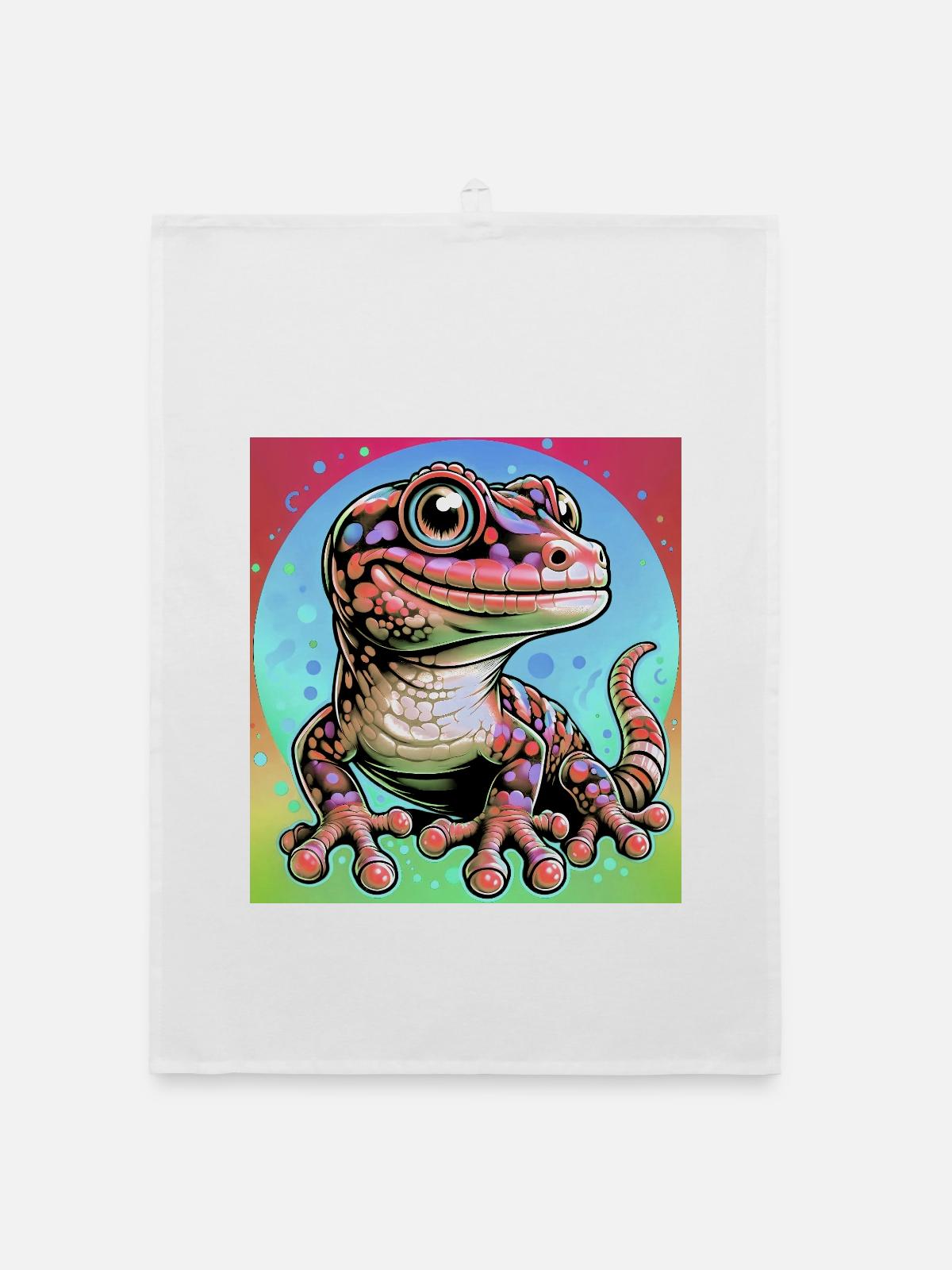 Gecko - Organic Geschirrtuch - Weiß - Vorne