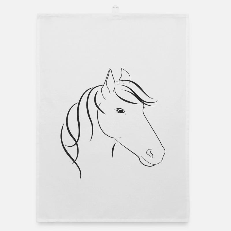 Tête de cheval avec cheval Maehne Torchon bio