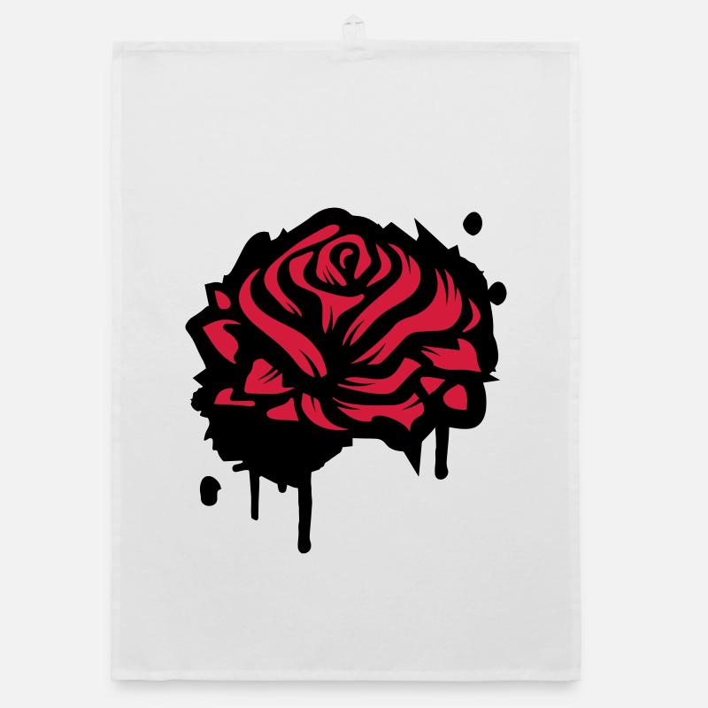 A rose as a graffiti Organic dish towel