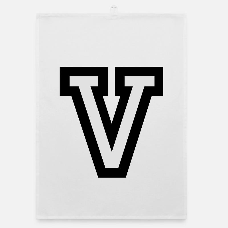 Buchstabe V Organic Geschirrtuch